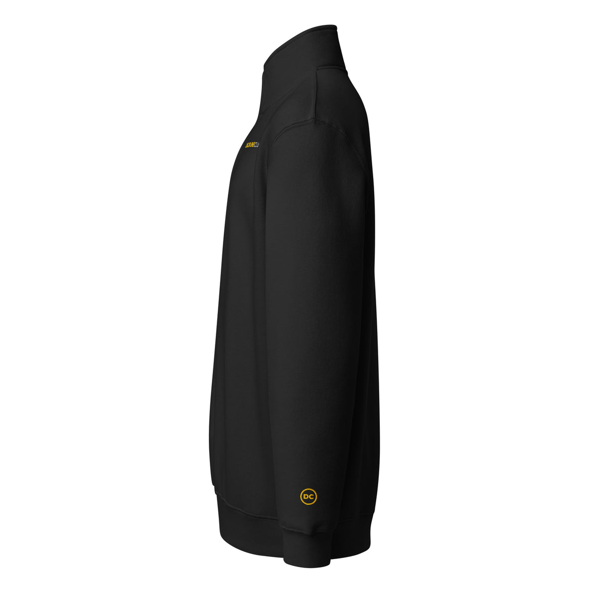Discipline Club Quarter Zip in black, left side