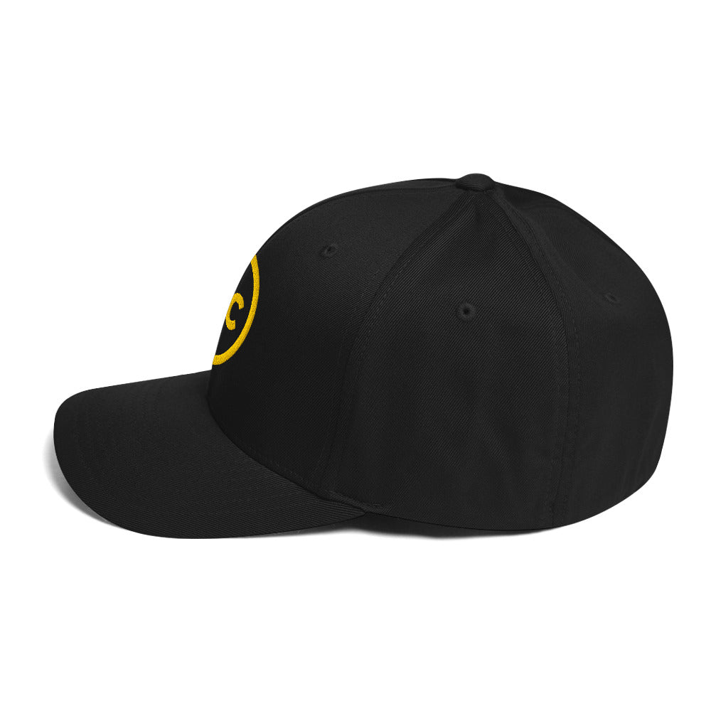Discipline Club Crest Structured Cap in black, left side