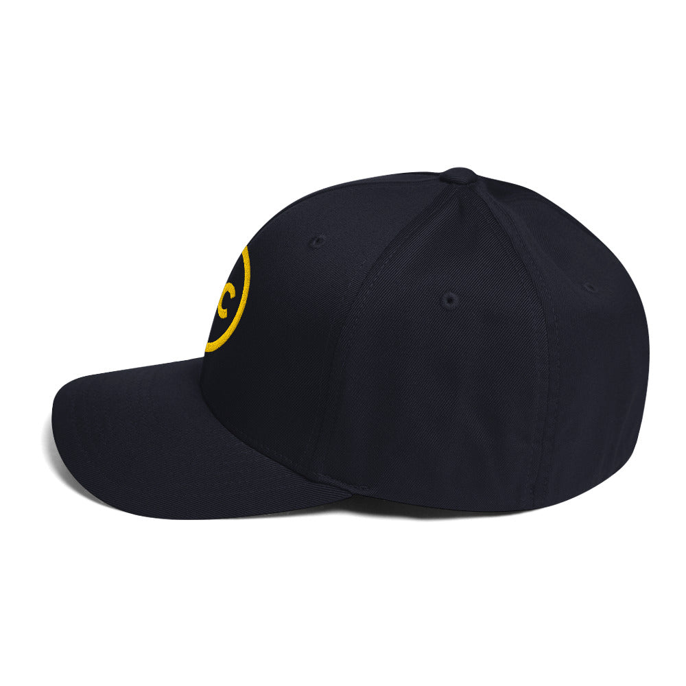 Discipline Club Crest Structured Cap in navy, left side