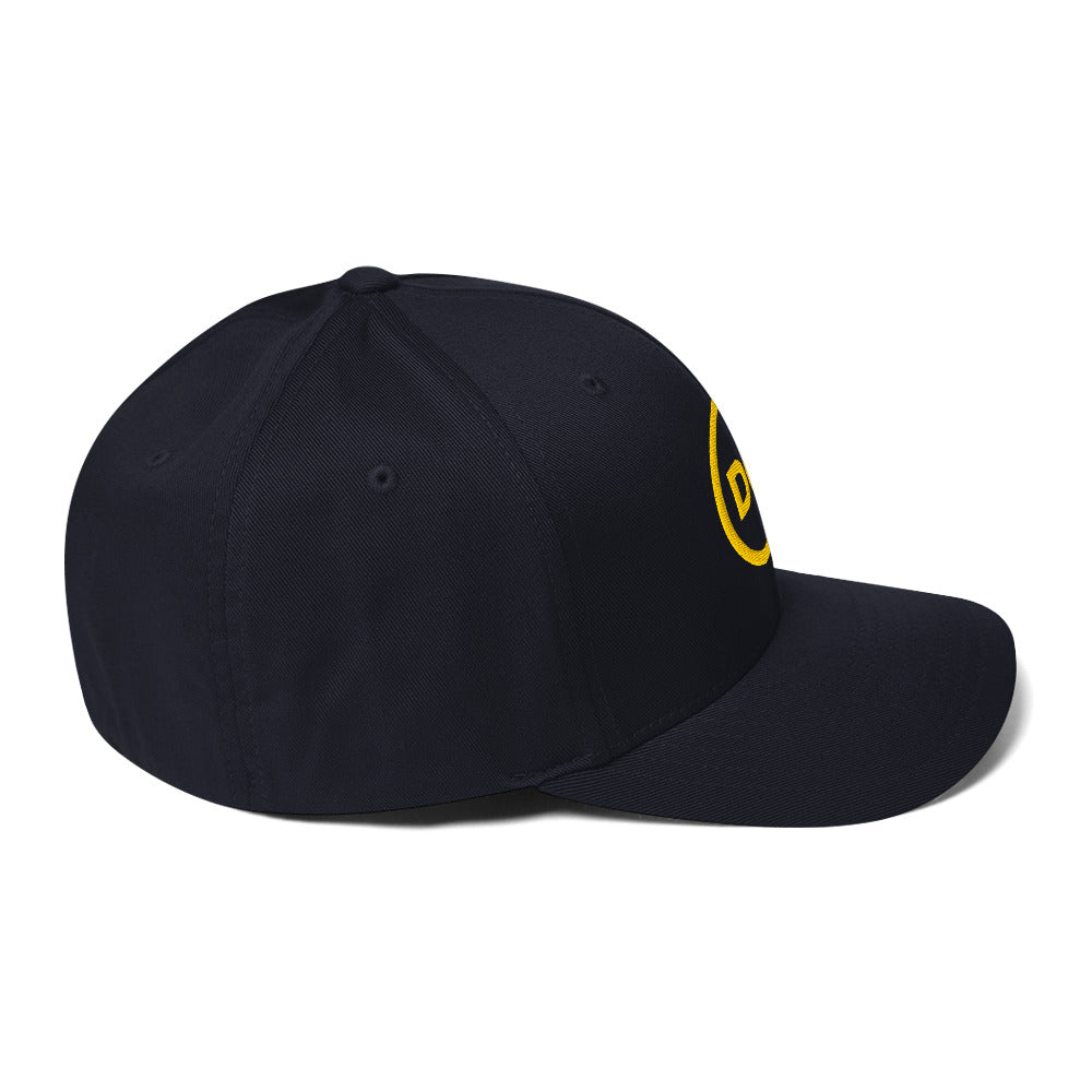 Discipline Club Crest Structured Cap in navy, right side