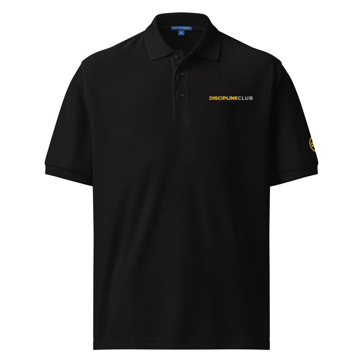 Discipline Club Boardroom Polo in black, front