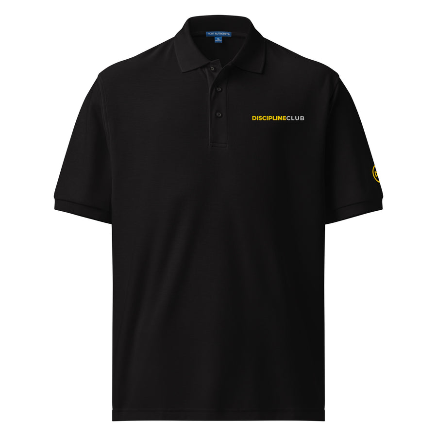 Discipline Club Boardroom Polo in black, front