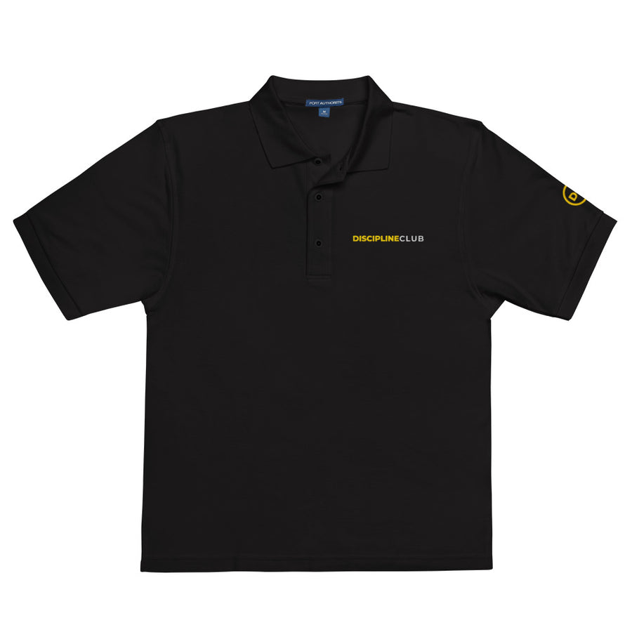 Discipline Club Boardroom Polo in black, front
