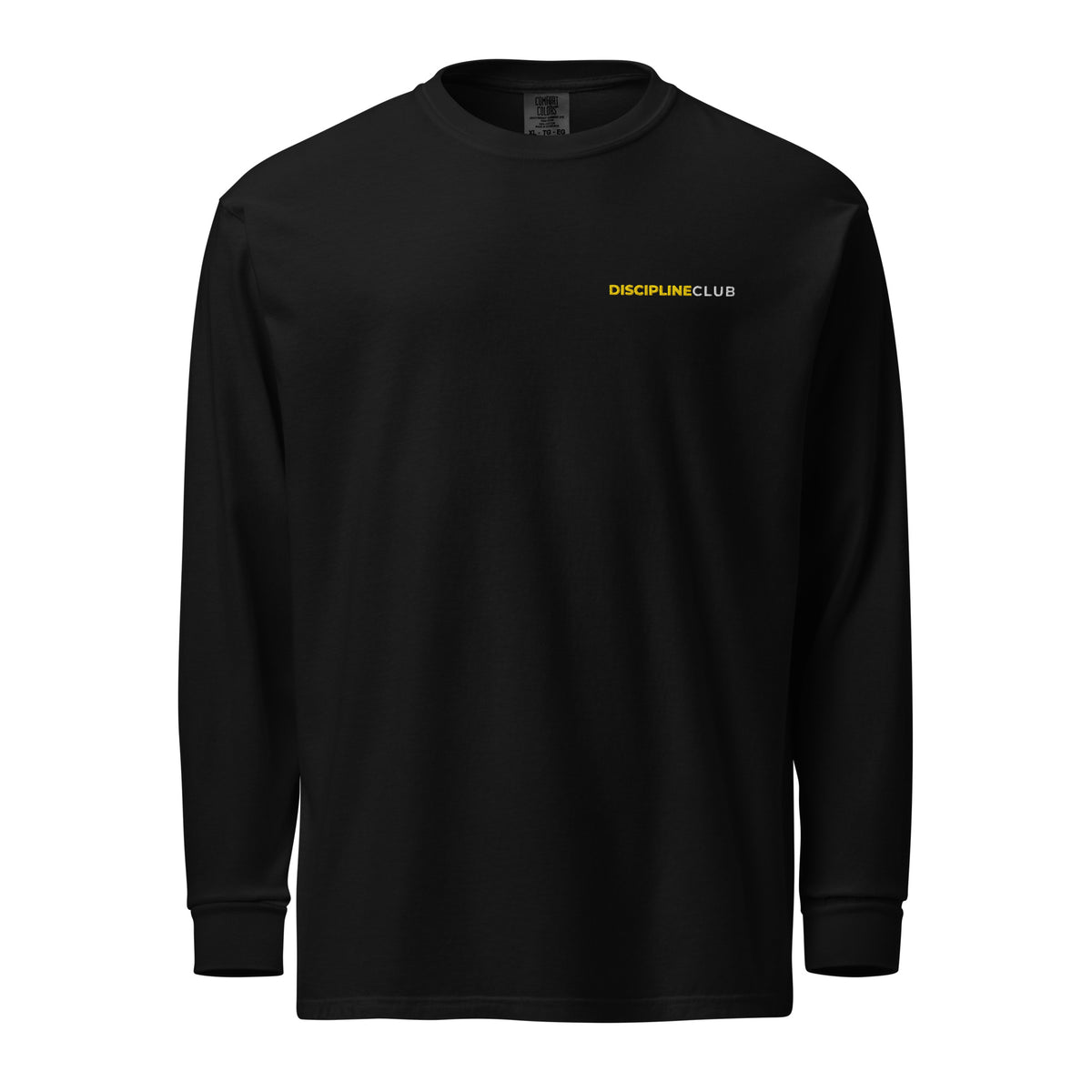 Discipline Club Heavyweight Long Sleeve in black, front