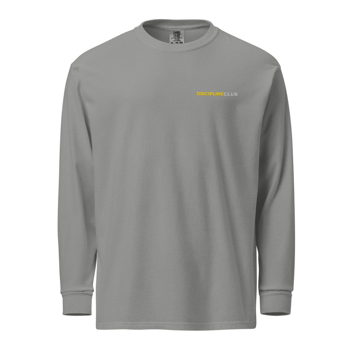 Discipline Club Heavyweight Long Sleeve in grey, front