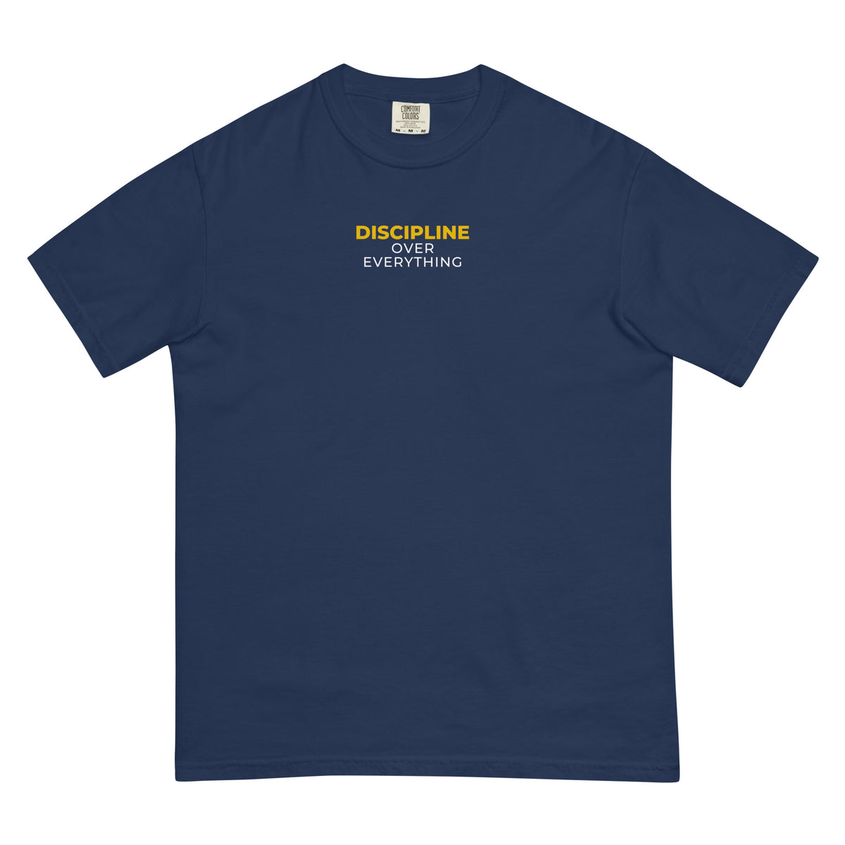 Discipline Over Everything Training Tee in navy, front