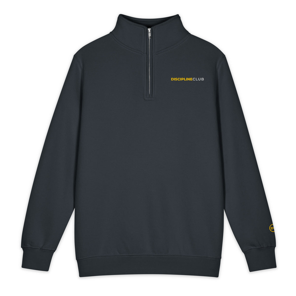 Discipline Club Quarter Zip in navy, front