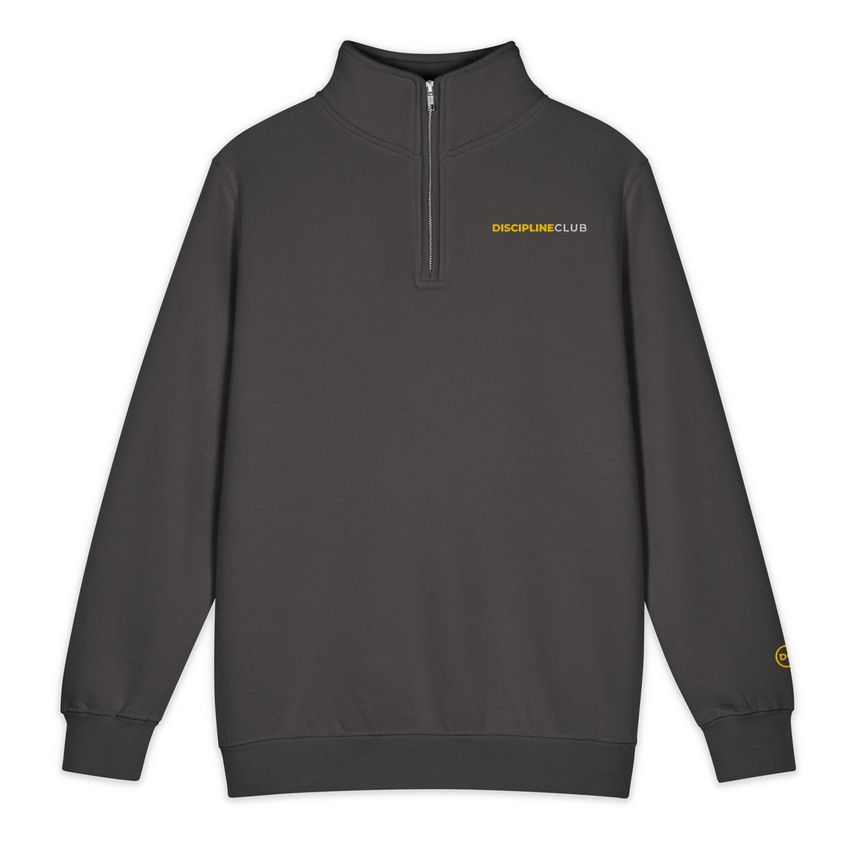 Discipline Club Quarter Zip in grey, front